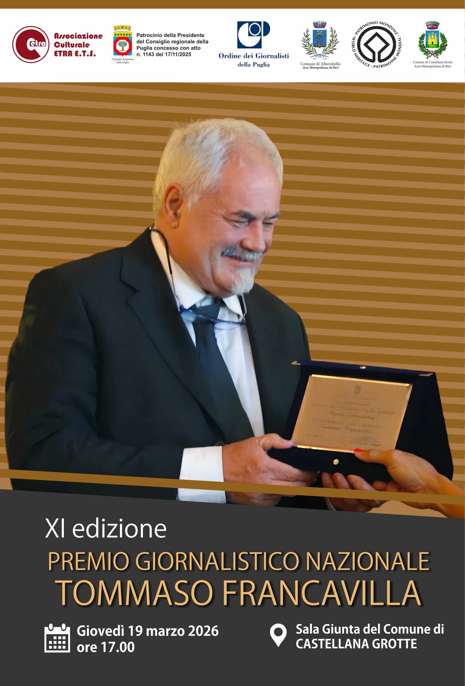 Locandina XI edizione Premio Giornalistico Nazionale Tommaso Francavilla